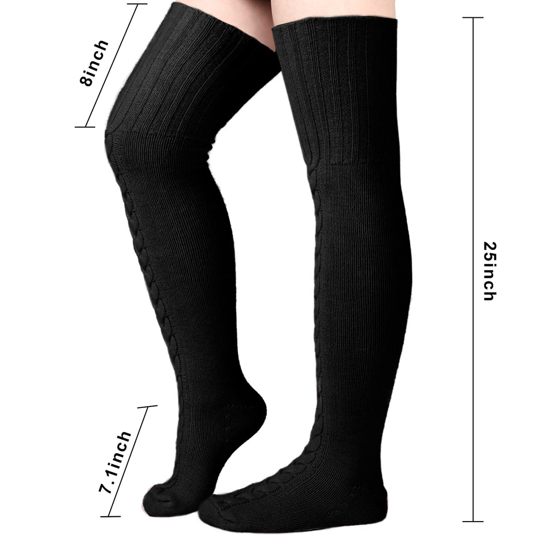 Wool Thigh High Socks Over the Knee Socks Moon Wood