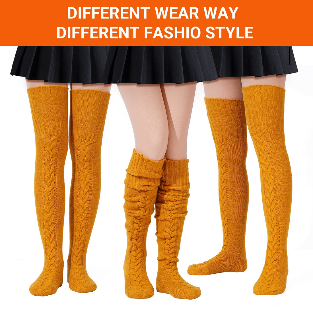 Wool Thigh High Socks Over the Knee Socks Moon Wood