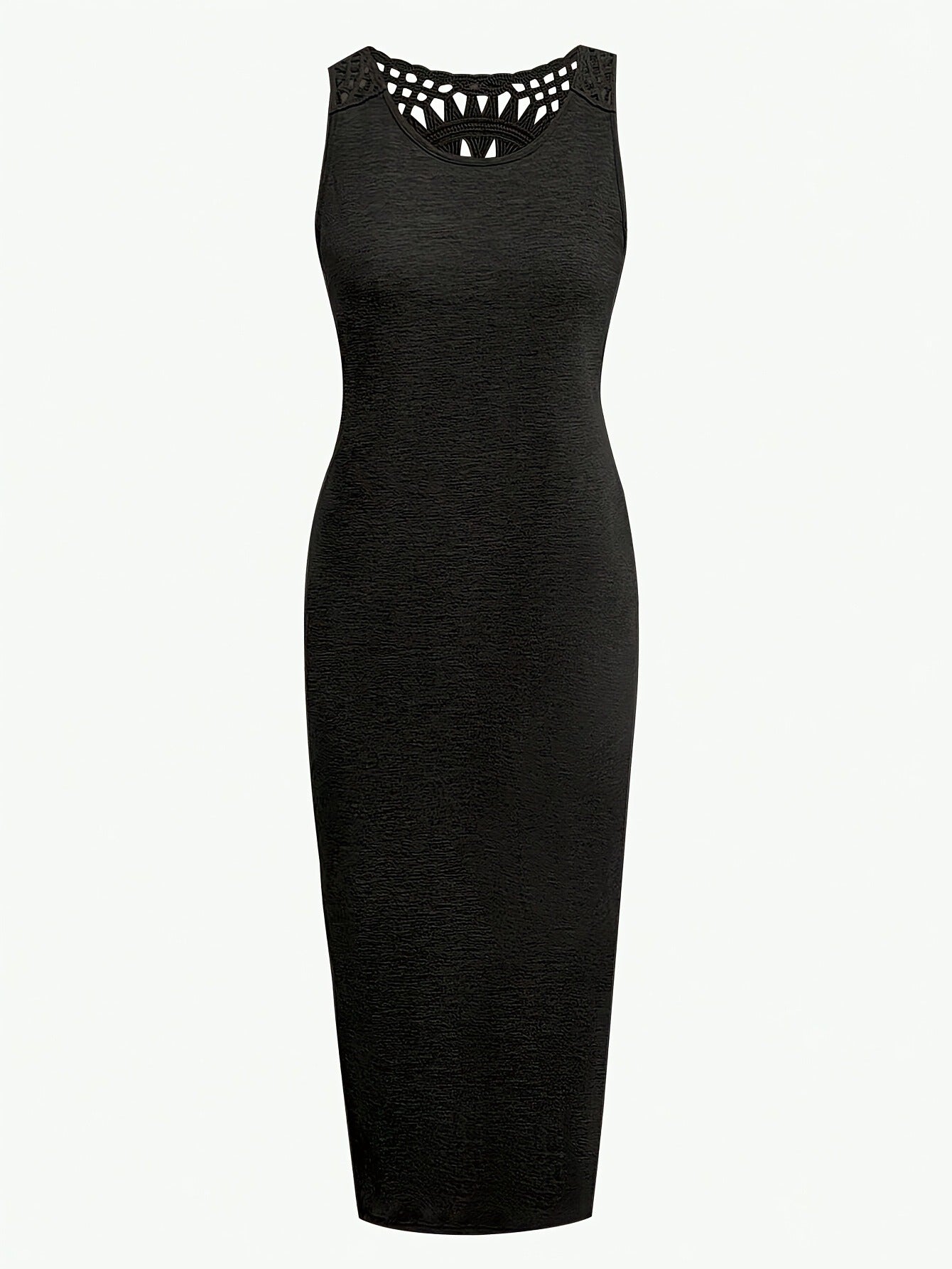 Bulk Black Sleeveless Lace Cutout Long Dress 7 Pcs product image 2
