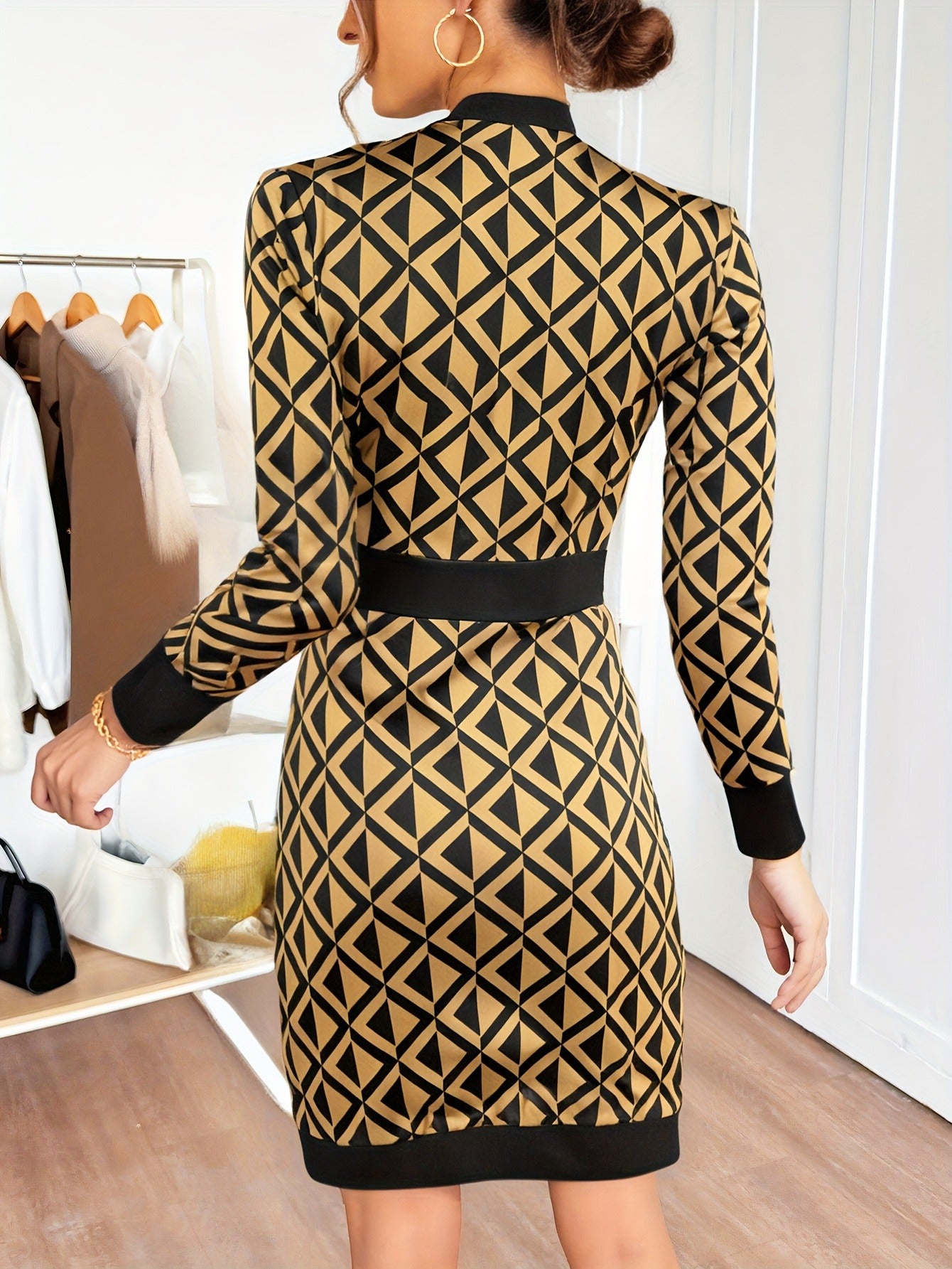 Bulk Brown Geometric Long Dress 16 Pcs product image 2