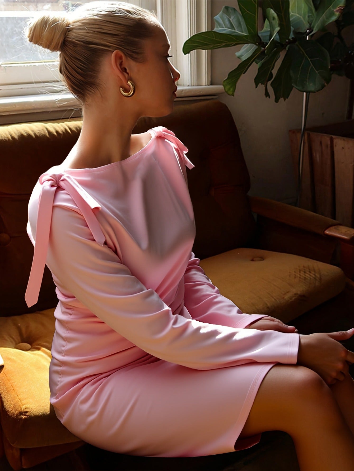 Bulk Pink Boat-Neck Bodycon Dress 12 Pcs product image 4