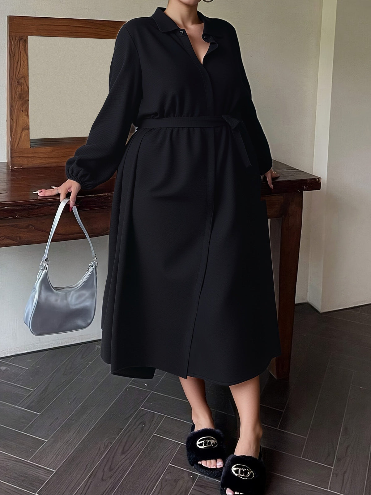 black dress size 8 Bulk Plus A Stylish Long Sleeved In Larger Sizes Featuring Pcs casual short black dress