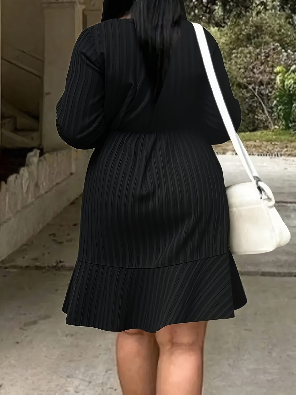 Bulk Plus Size Elegant Lapel Collar Button Shirt Dress A Line Knee Length 20 Pcs product image 2