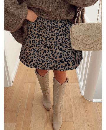 Bulk Plus-Size Leopard Print A-Line Mini Skirt 10 Pcs product image 1