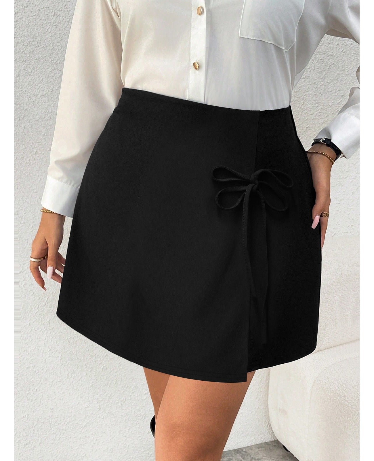 Bulk Plus-Size Mini Skirt with Bow Design 10 Pcs product image 1