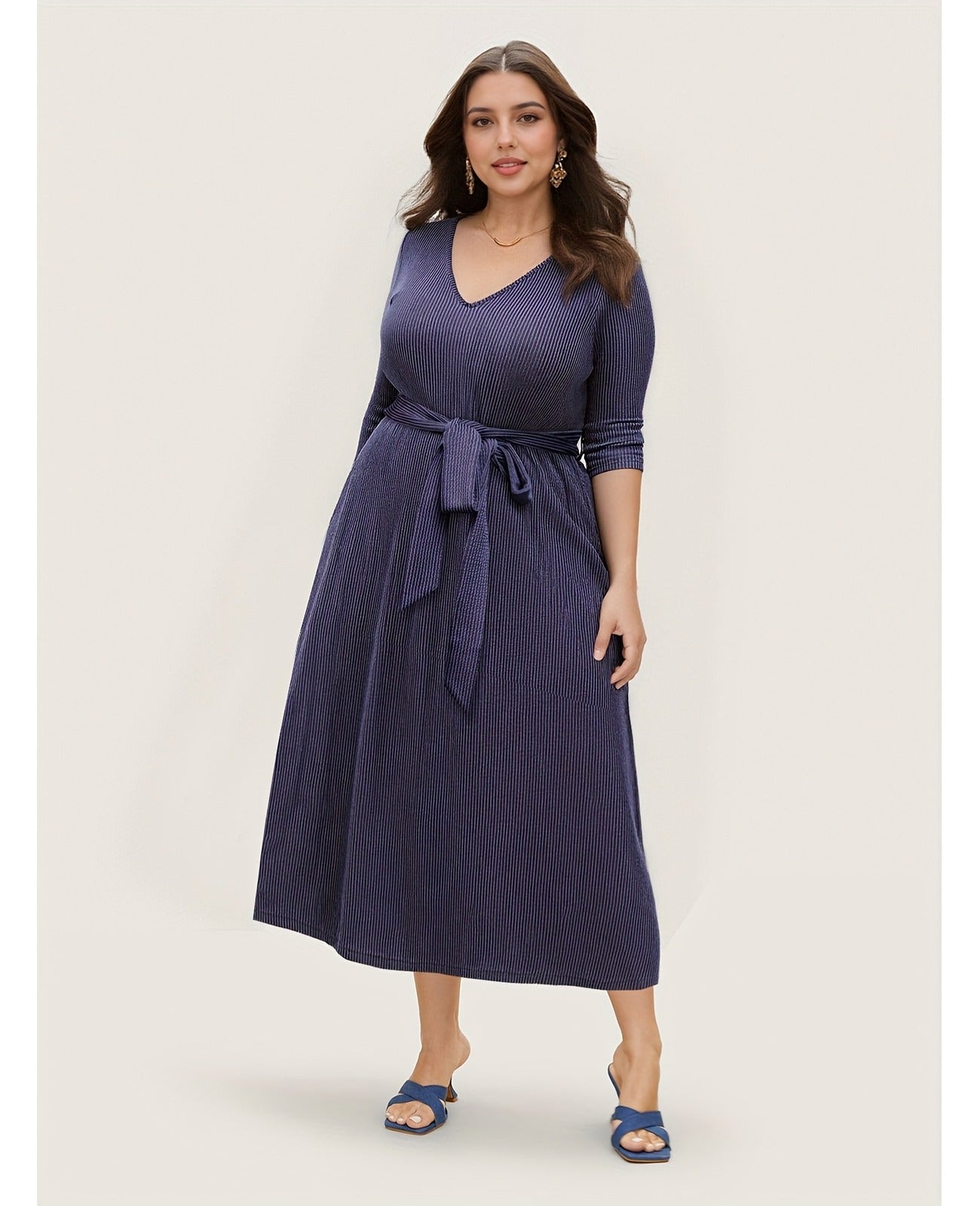 Bulk Plus-Size Navy Blue Maxi Dress 14 Pcs product image 1