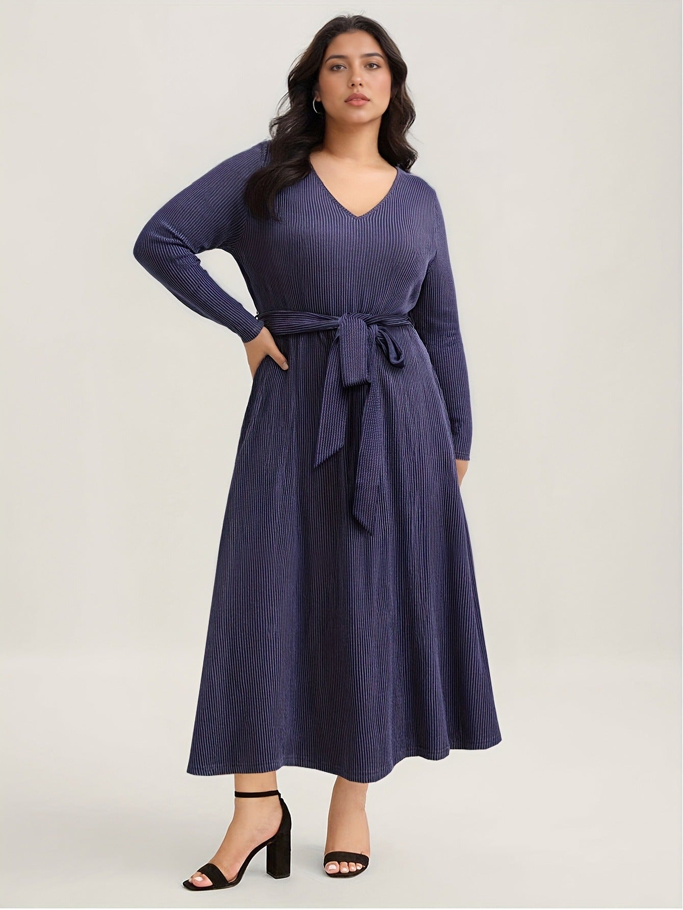 Bulk Plus-Size Navy Blue Maxi Dress 14 Pcs product image 2