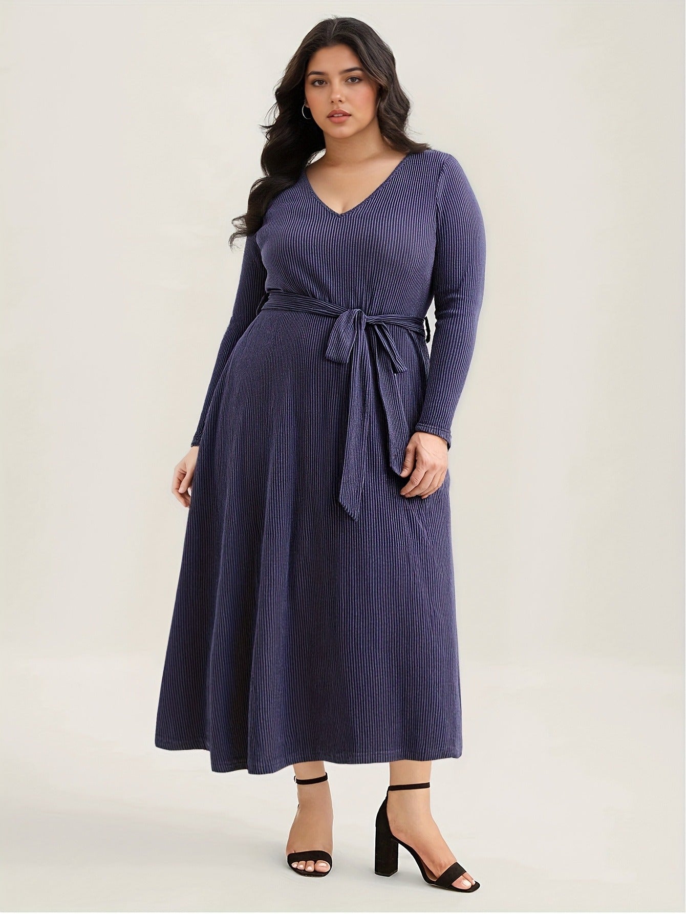 Bulk Plus-Size Navy Blue Maxi Dress 14 Pcs product image 3