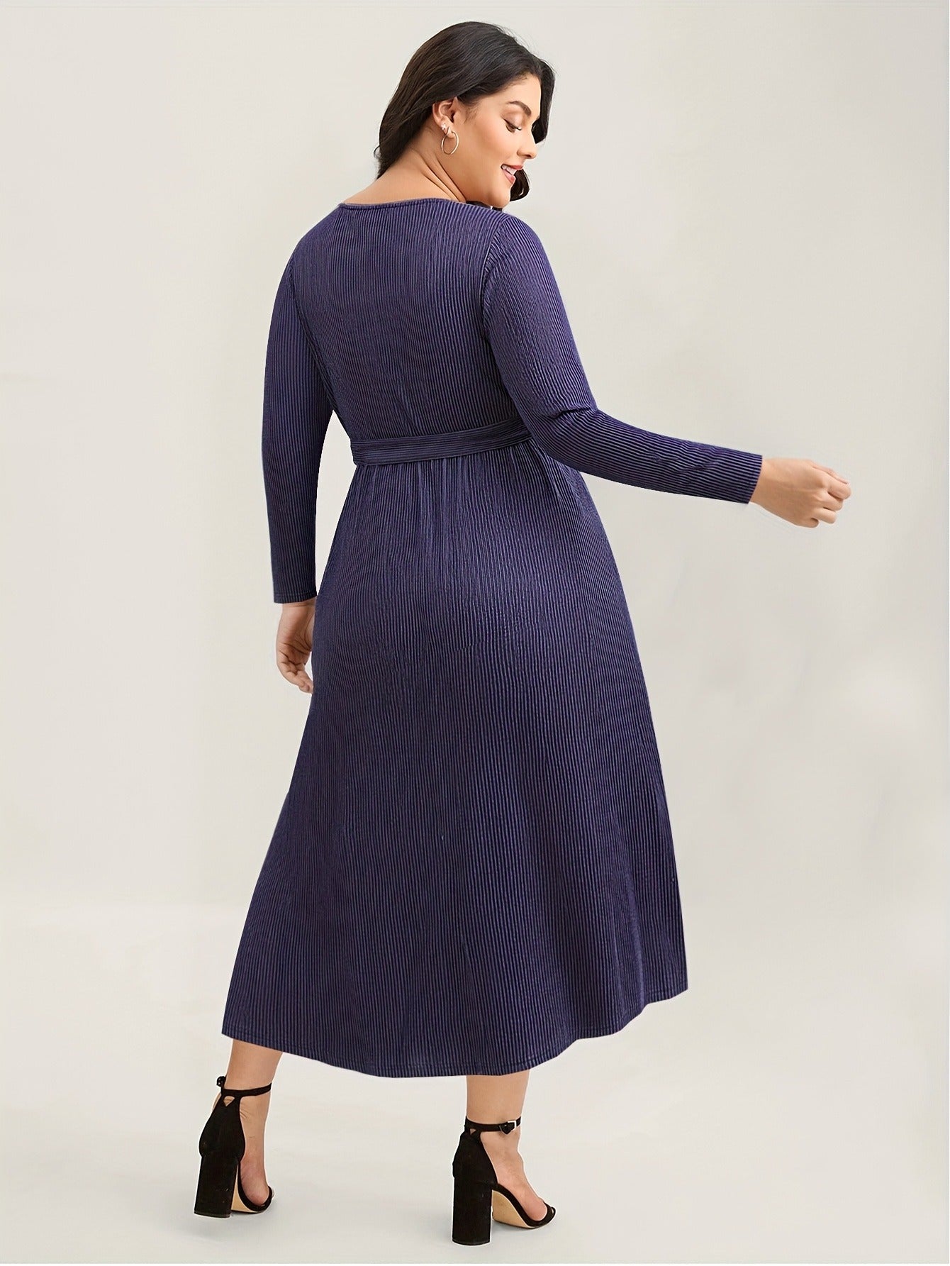 Bulk Plus-Size Navy Blue Maxi Dress 14 Pcs product image 4