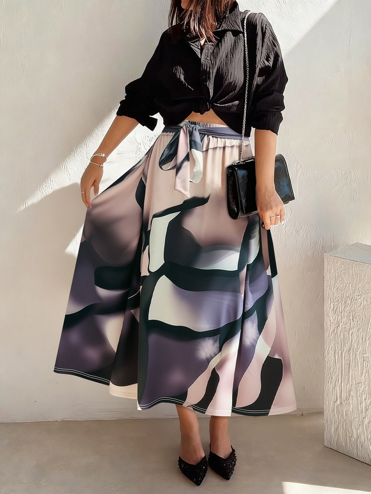 Bulk Plus Size Women's Clothing Plate Skirt With Floral Patterns Autumn 37 Pcs product image 3