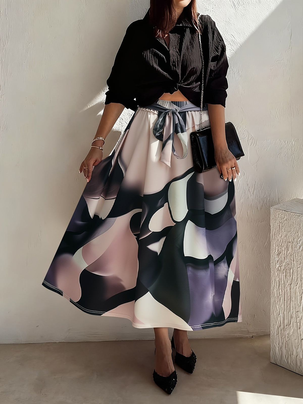 Bulk Plus Size Women's Clothing Plate Skirt With Floral Patterns Autumn 37 Pcs product image 4