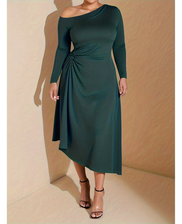 Bulk Plus Size Women's Elegant Single Shoulder Asymmetric Neckline Evening 24 Pcs product image 1