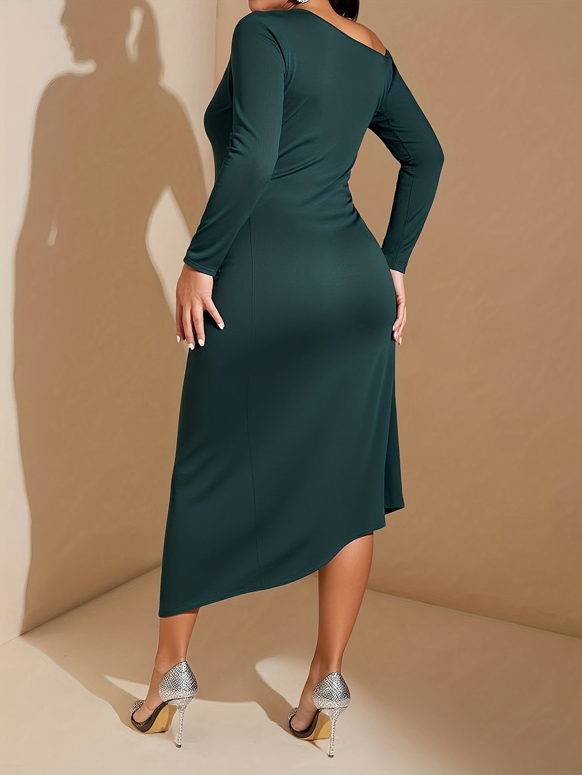 Bulk Plus Size Women's Elegant Single Shoulder Asymmetric Neckline Evening 24 Pcs product image 2