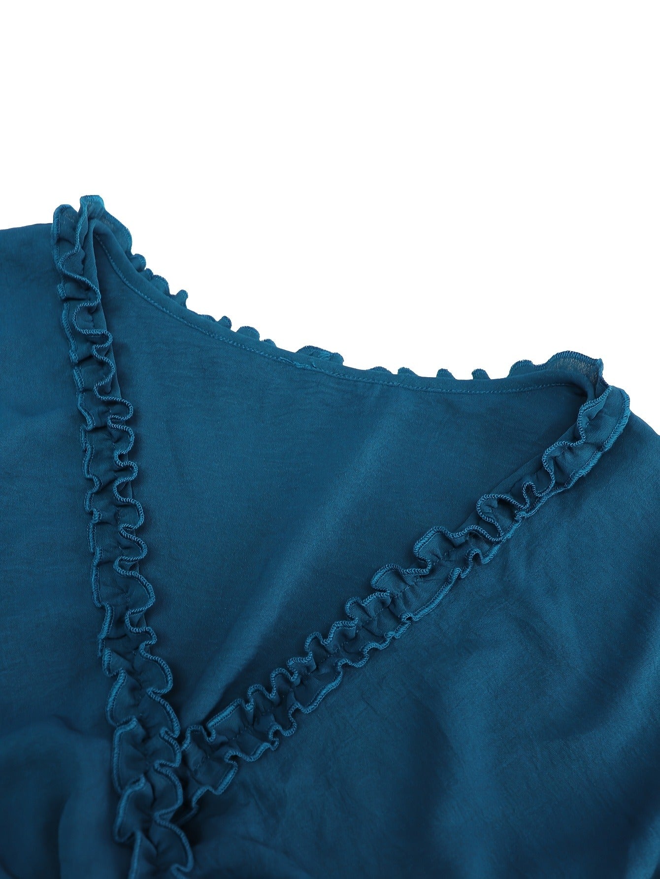 Bulk Plus Size Women's Elegant Turquoise A Line Dress With Puff Sleeves 4 Pcs product image 5