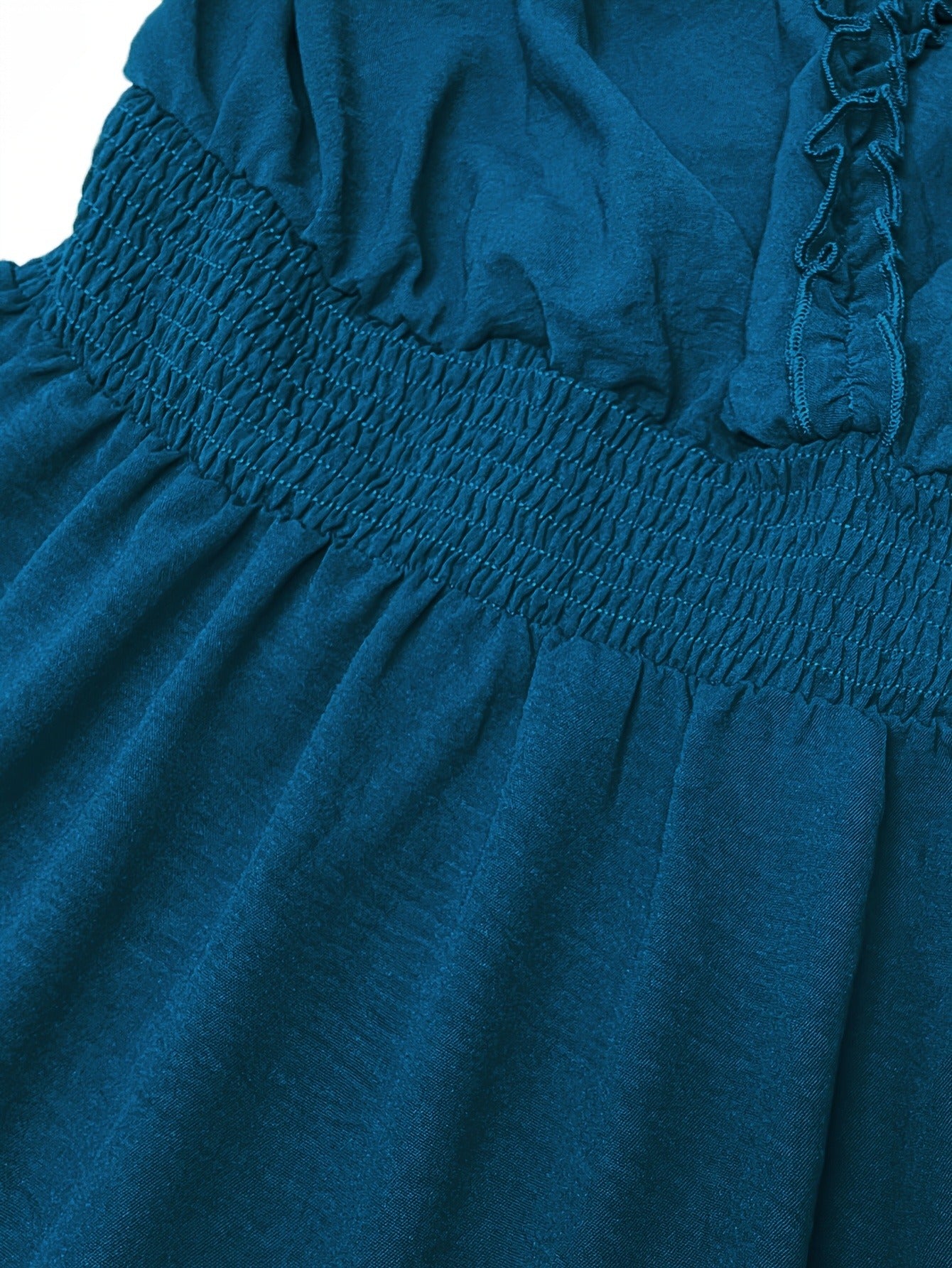Bulk Plus Size Women's Elegant Turquoise A Line Dress With Puff Sleeves 4 Pcs product image 6