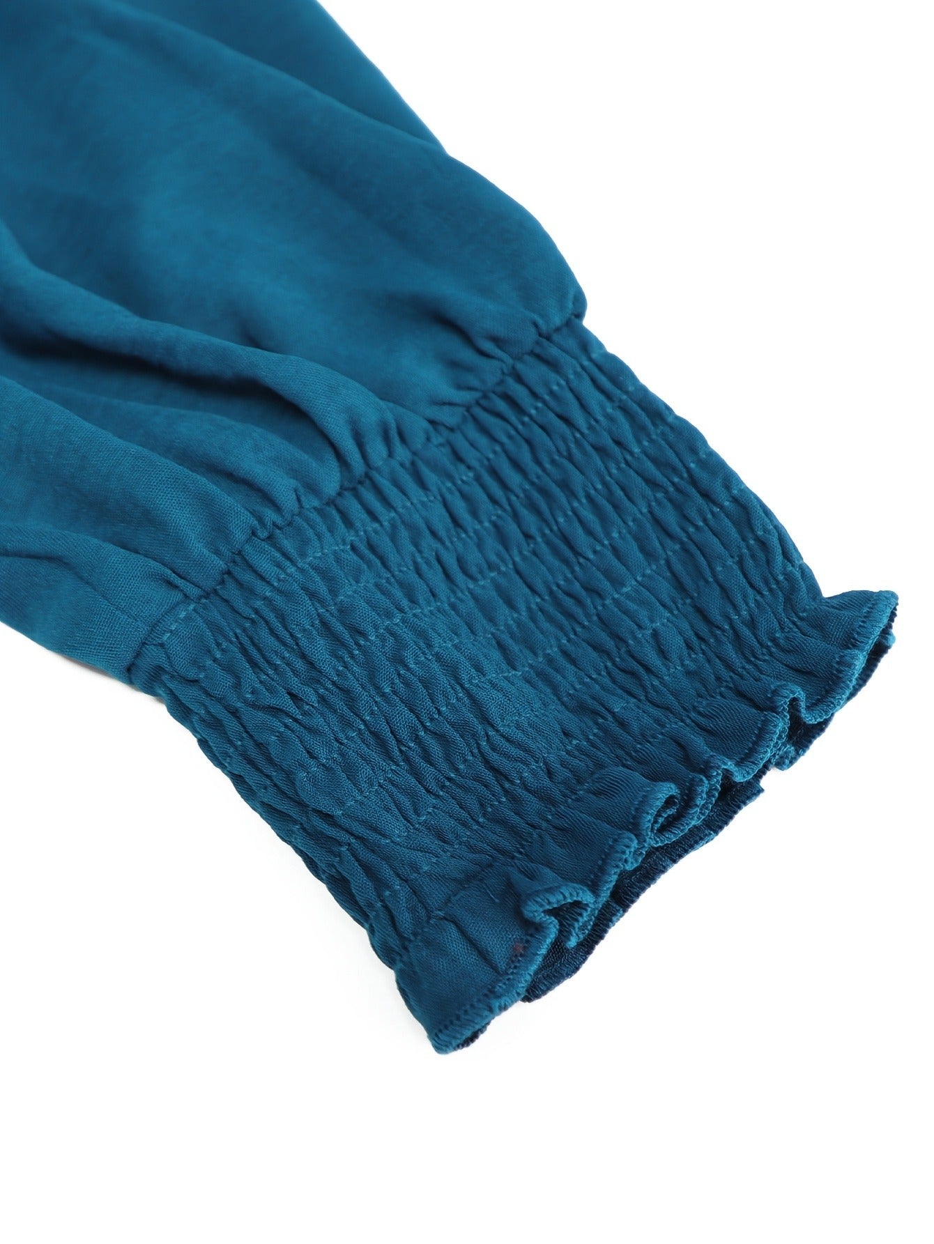 Bulk Plus Size Women's Elegant Turquoise A Line Dress With Puff Sleeves 4 Pcs product image 7
