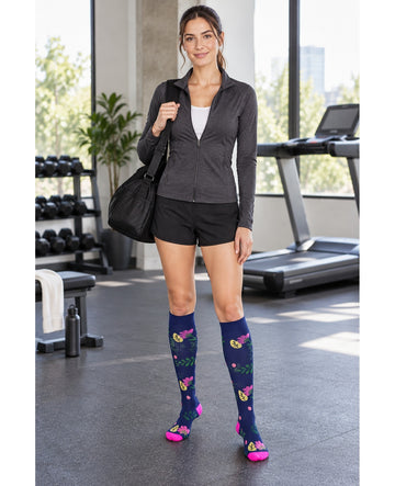 Patterned Compression Socks 6 Pair Set - Assorted Set 57 female model sports scene