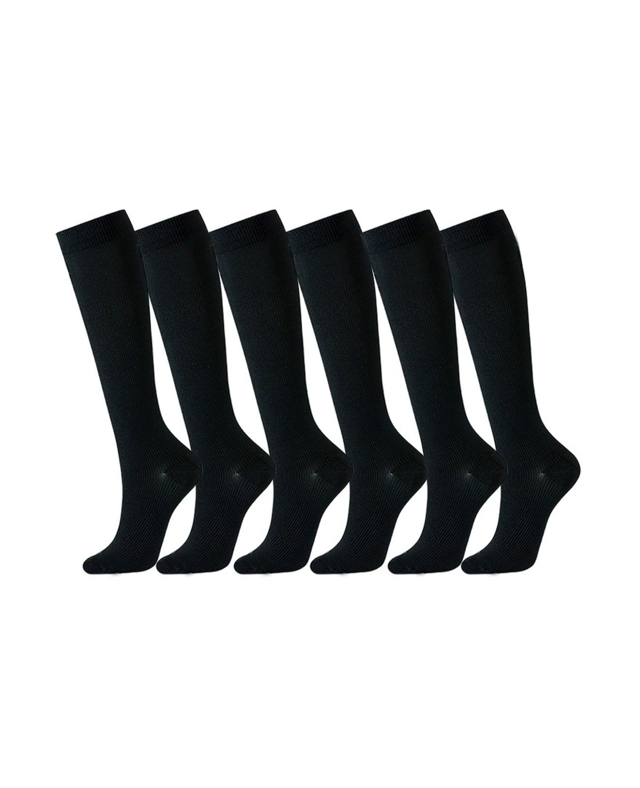 Patterned Compression Socks 6 Pair Set - Black Solid exact six pair assortment hero image