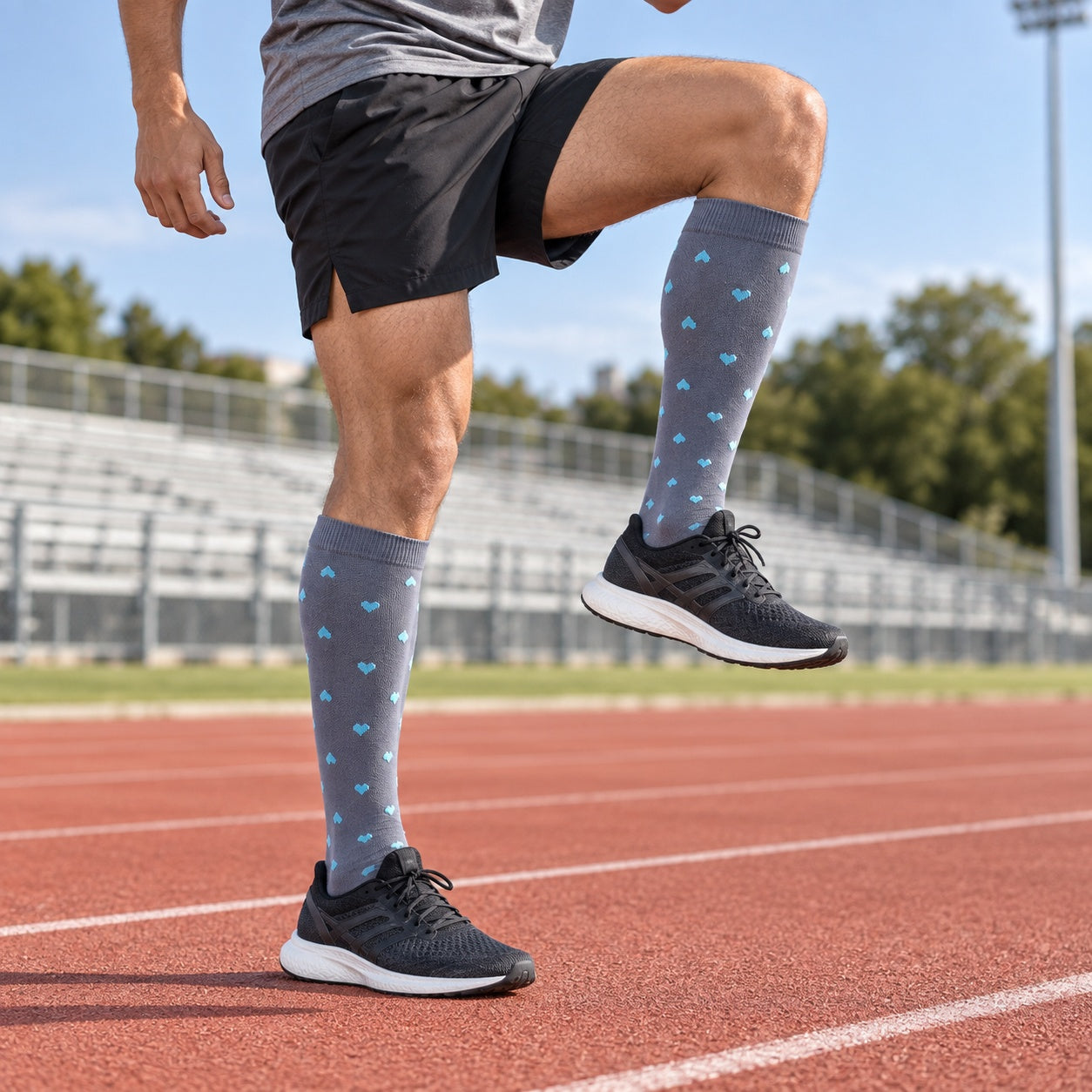 Patterned Compression Socks 6 Pair Set - Blue Arrow matching pair male sports lifestyle image
