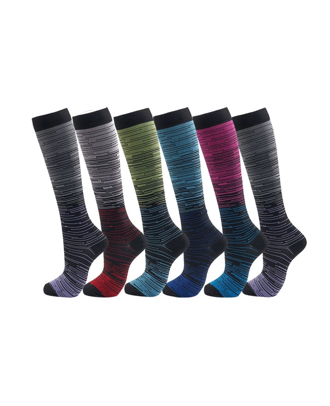 Patterned Compression Socks 6 Pair Set - Meteor exact six pair assortment hero image