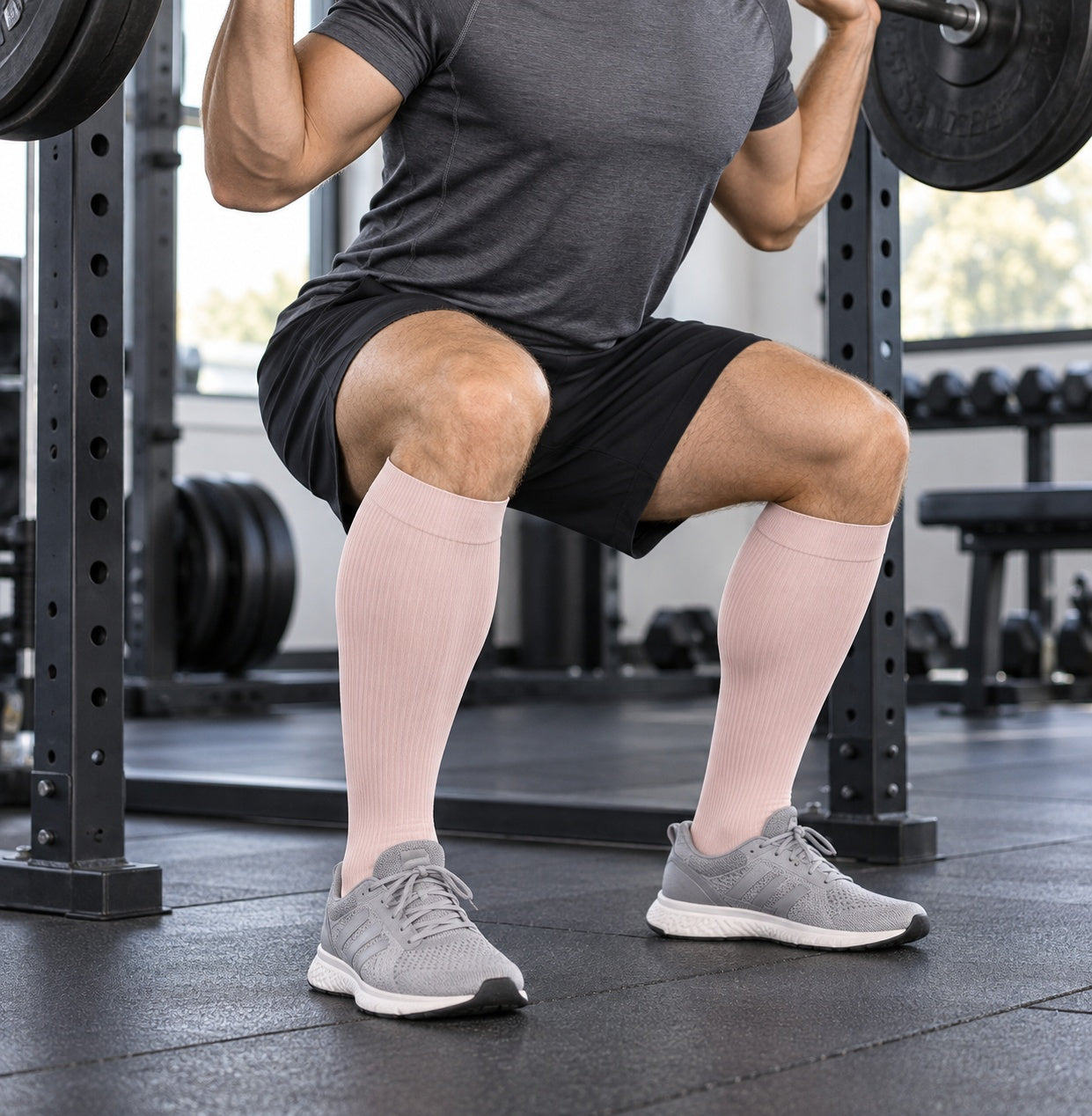 Patterned Compression Socks 6 Pair Set - Smoky Pink matching pair male sports lifestyle image