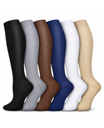 Patterned Compression Socks 6 Pair Set - Solid 3 AI regenerated regular-size hero image