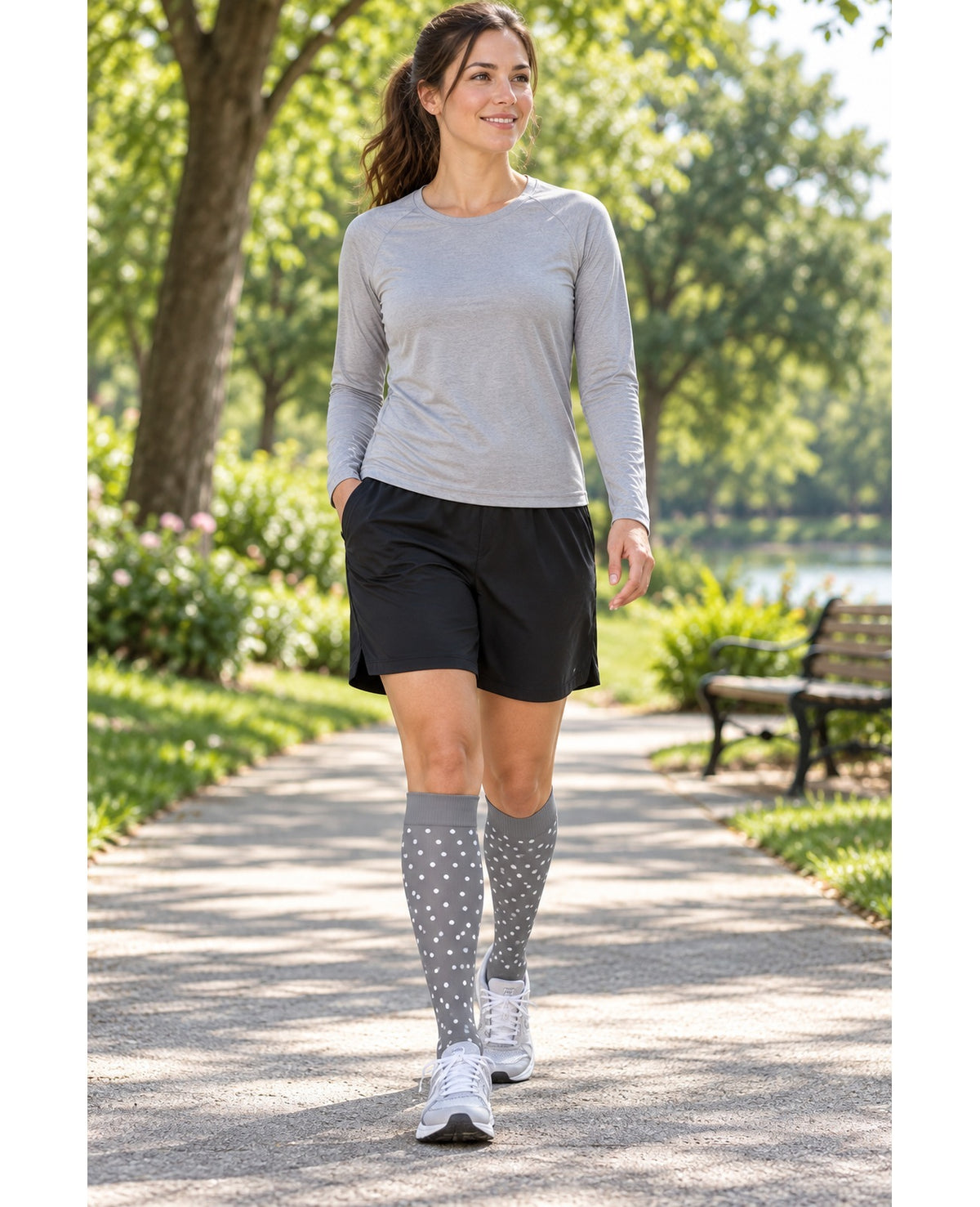 Patterned Compression Socks Knee High 8 Pair Set - Monochrome Mix outdoor activity model scene