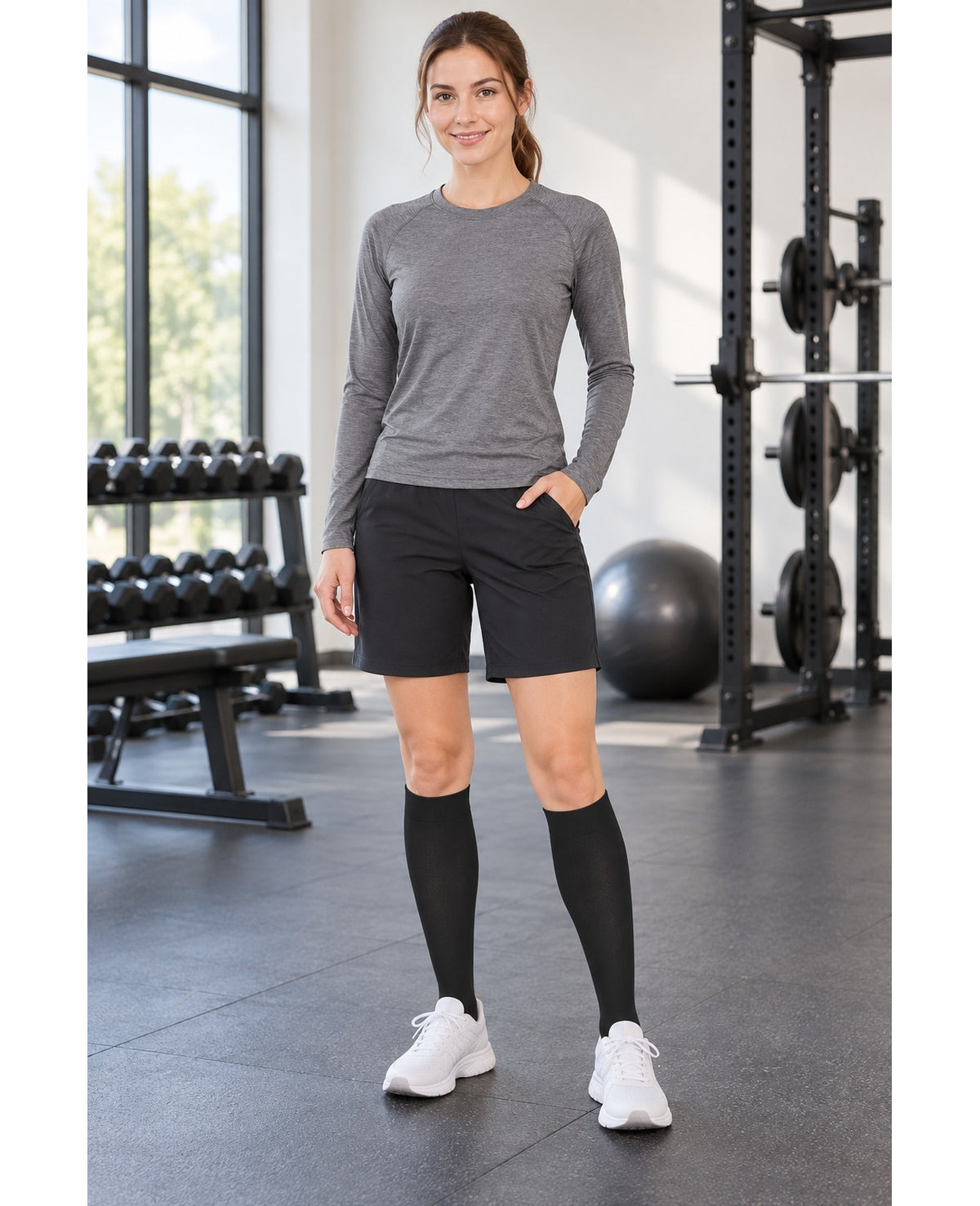 Patterned Compression Socks Knee High 8 Pair Set - Neutral Everyday Mix indoor sports model scene