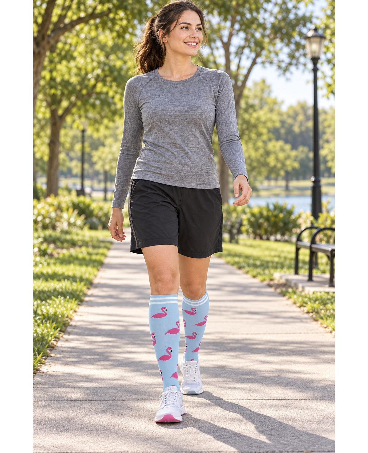 Patterned Compression Socks Knee High 8 Pair Set - Colorful Treats outdoor activity model scene