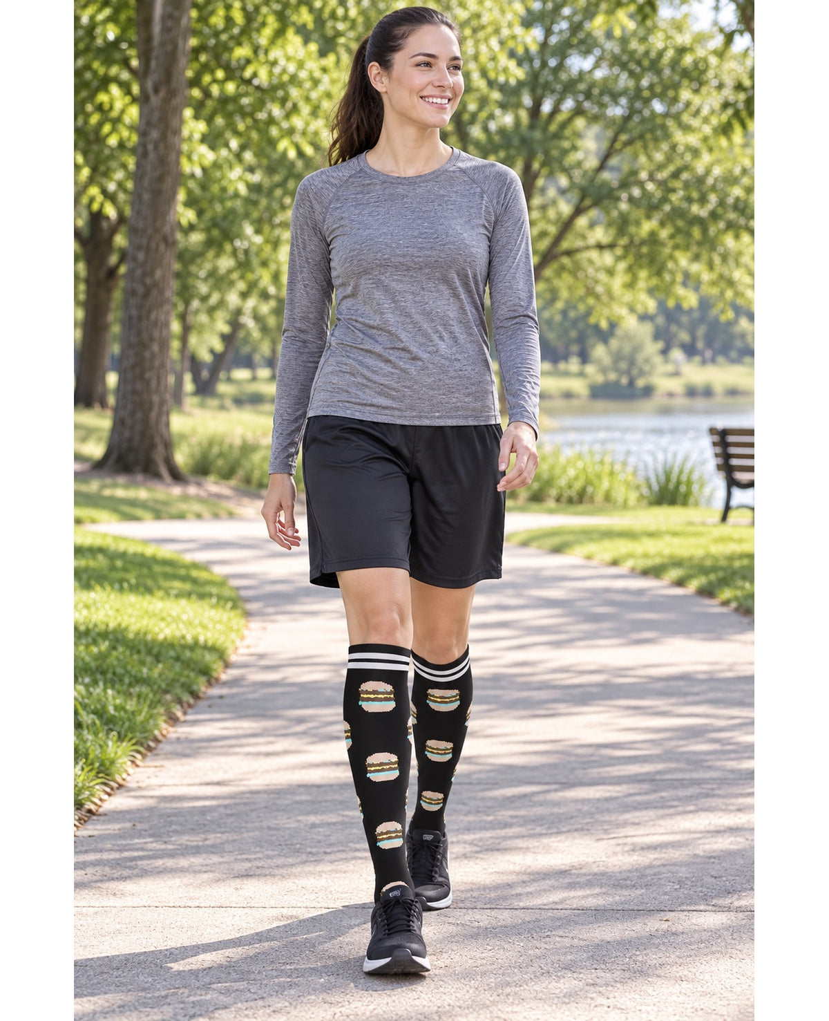 Patterned Compression Socks Knee High 8 Pair Set - Sweet Novelty Mix outdoor activity model scene
