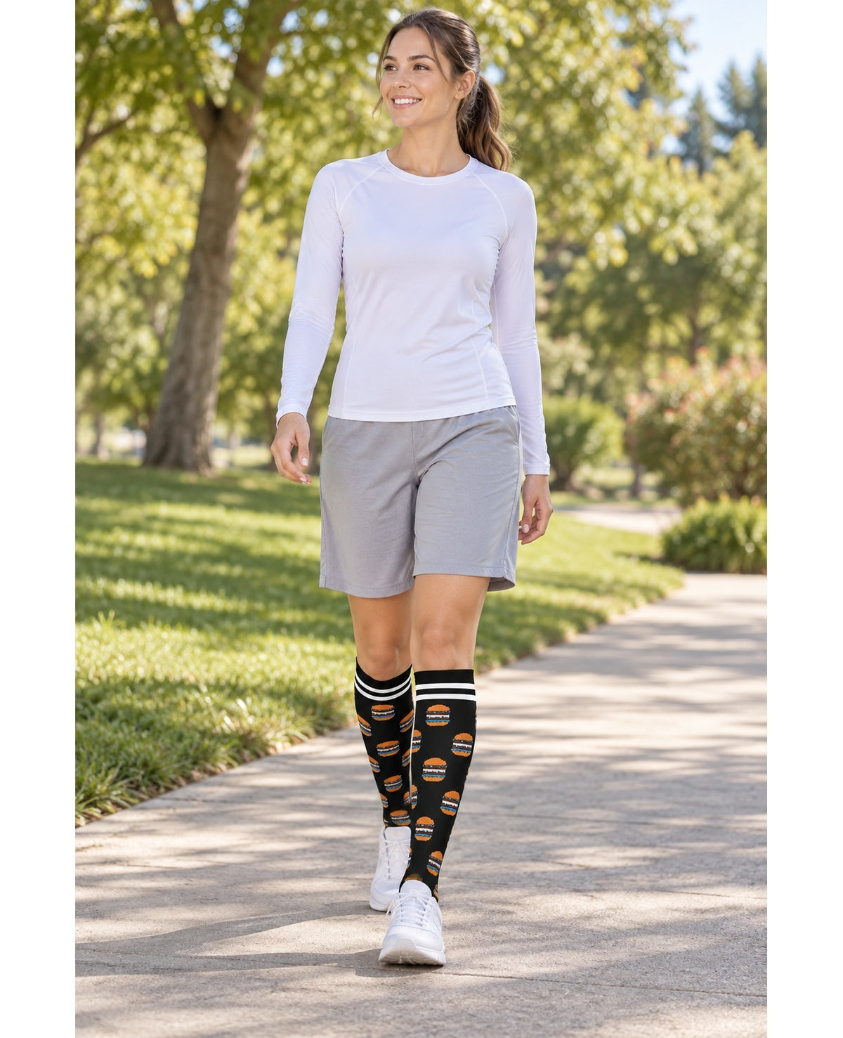 Patterned Compression Socks Knee High 8 Pair Set - Fun Snack Mix outdoor activity model scene