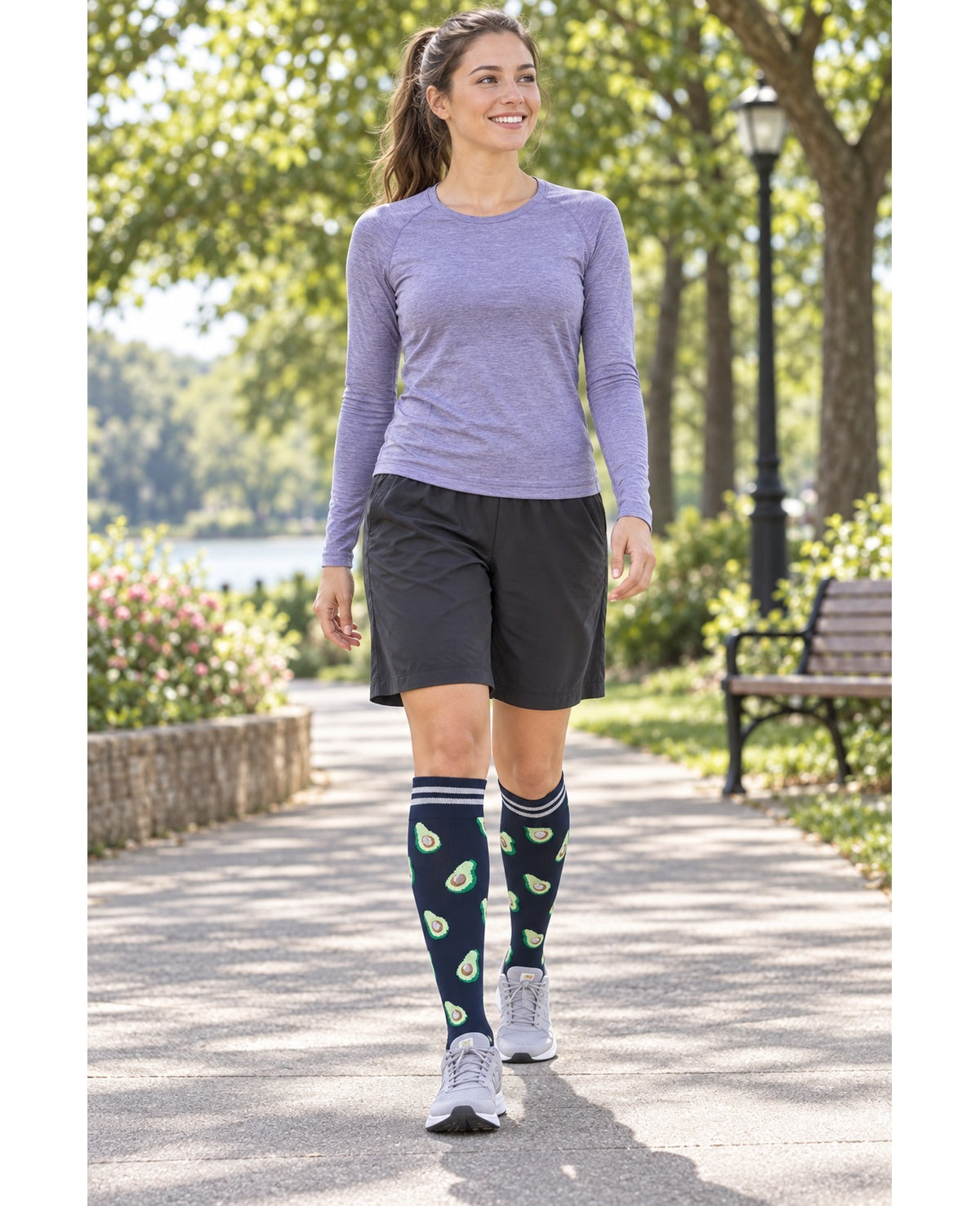 Patterned Compression Socks Knee High 8 Pair Set - Tropical Fun Mix outdoor activity model scene