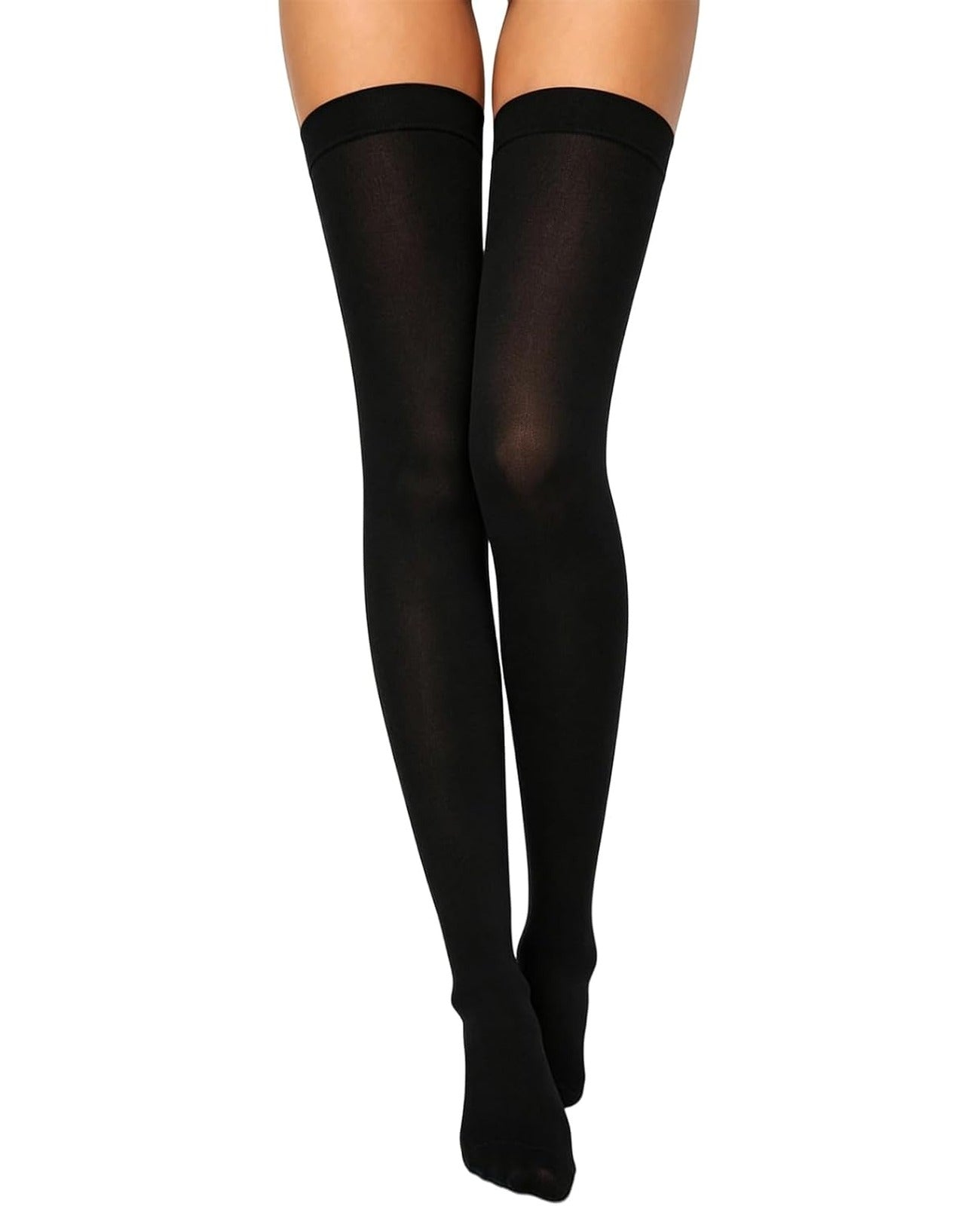 Moon Wood Plus Size Black Thigh High Stockings - view 1