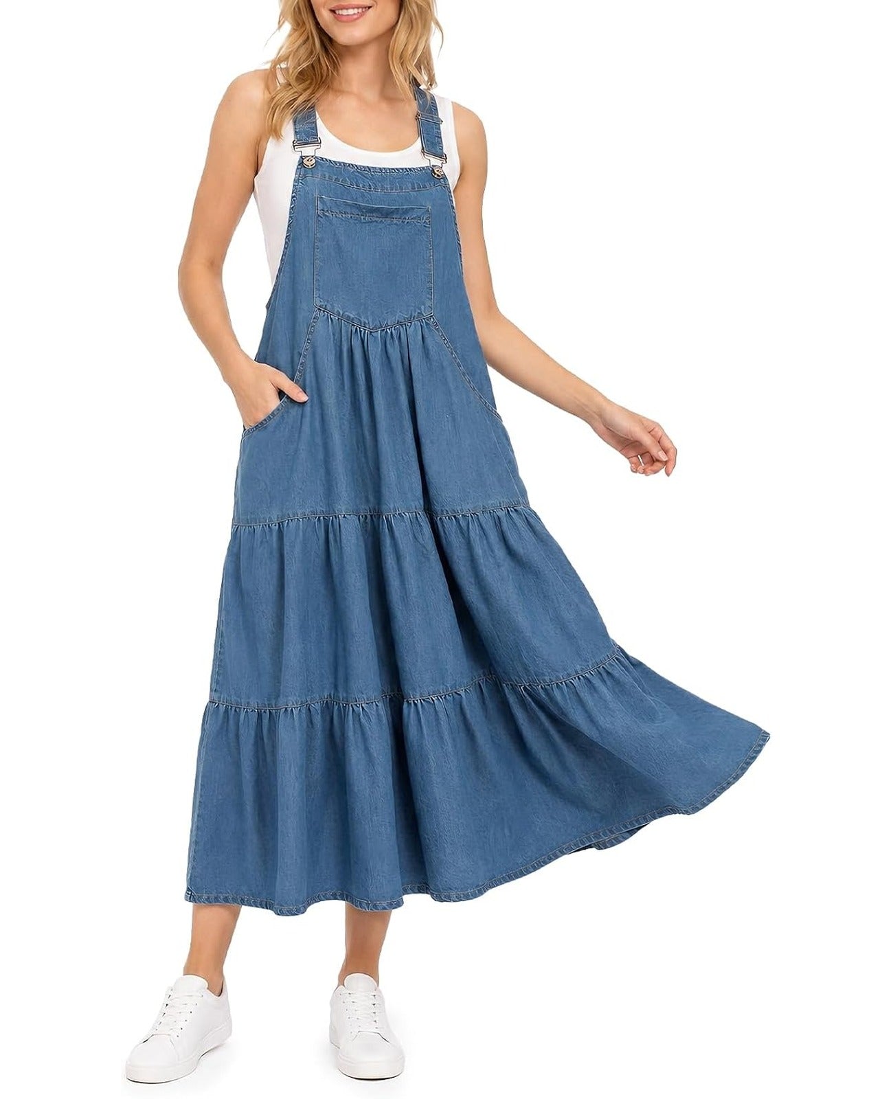 Moon Wood Ashleigh Blue Denim Overall Dress - view 1