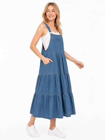 Moon Wood Ashleigh Blue Denim Overall Dress - view 2