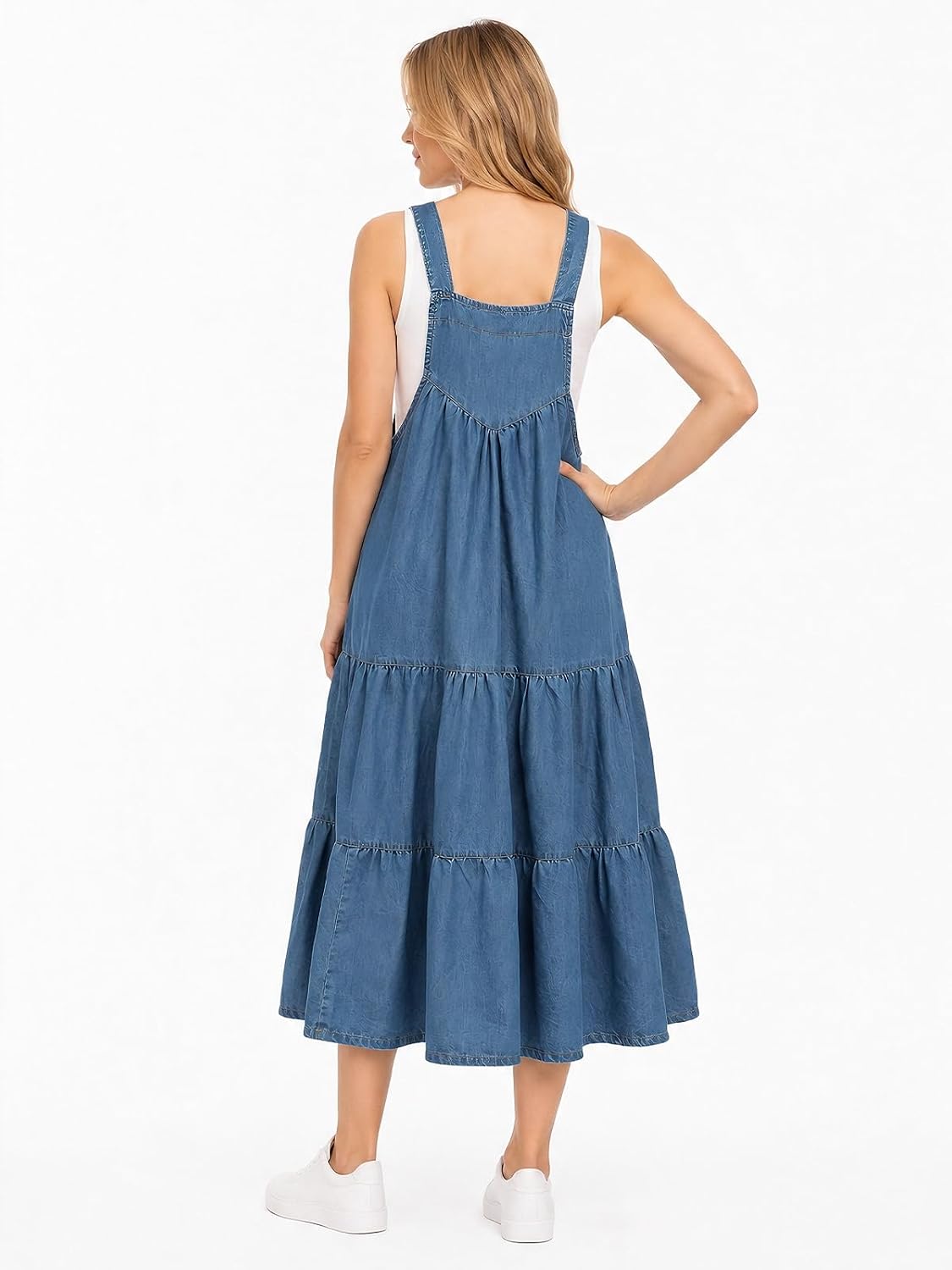 Moon Wood Ashleigh Blue Denim Overall Dress - view 3
