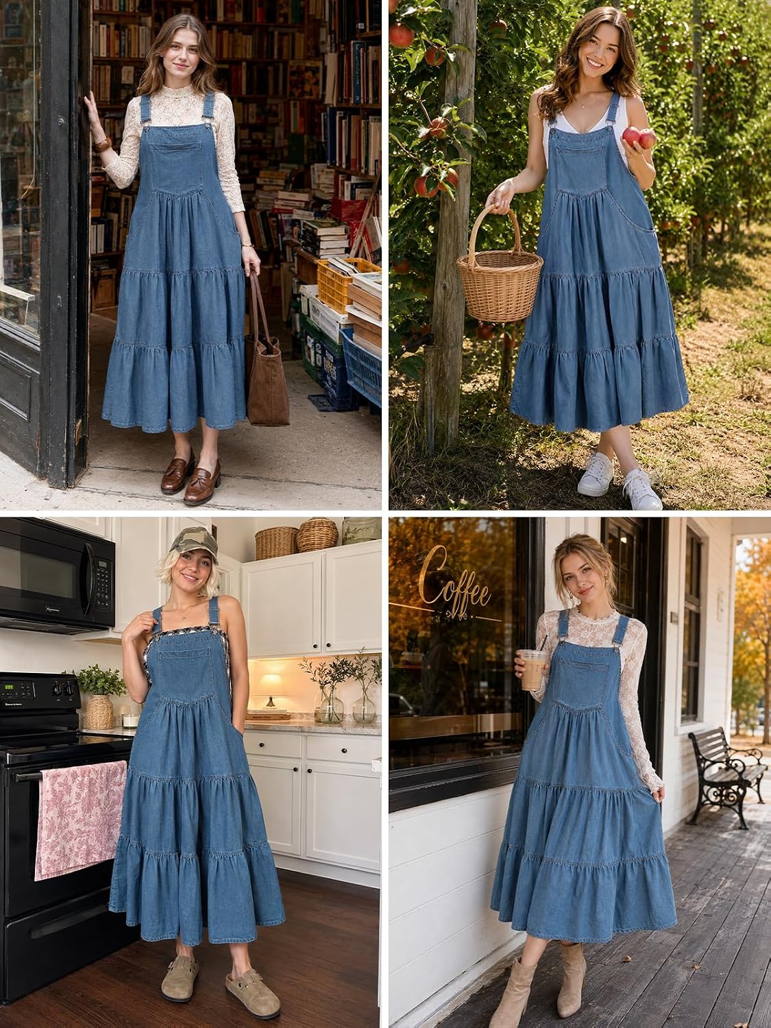 Moon Wood Ashleigh Blue Denim Overall Dress - view 5