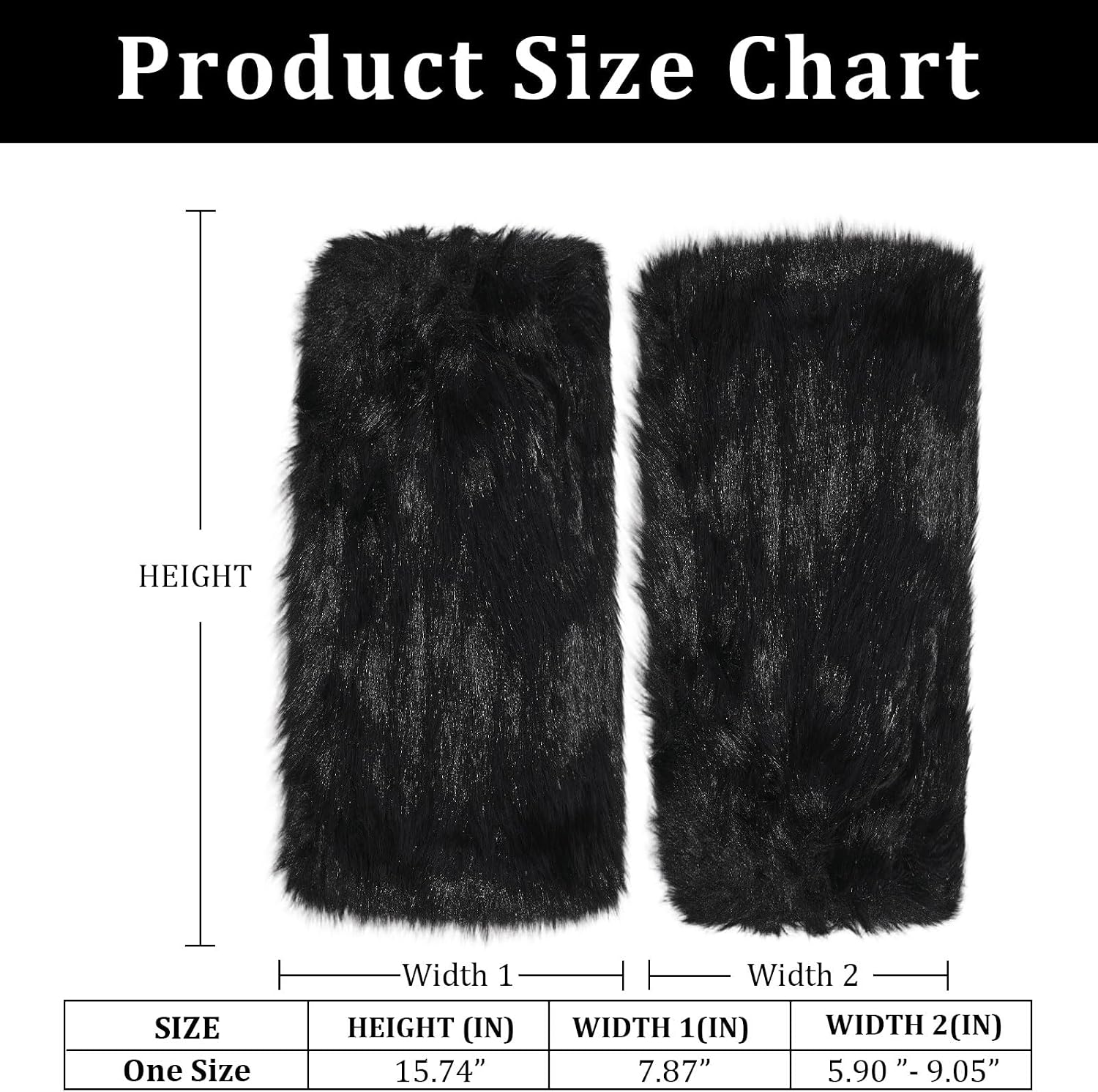 Moon Wood Fuzzy Thick Leg Warmers - Black - view 6