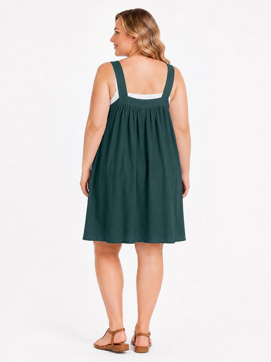 Moon Wood Plus Size Green Overall Dress - view 3