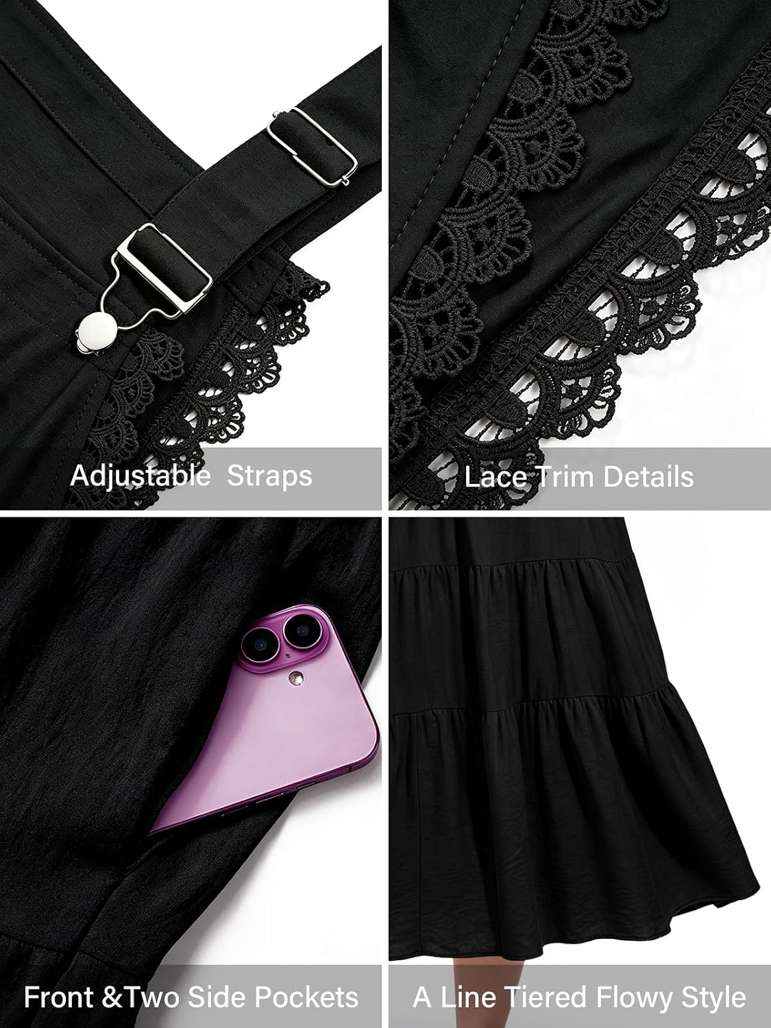 Moon Wood Black Lace Overall Dress - view 4