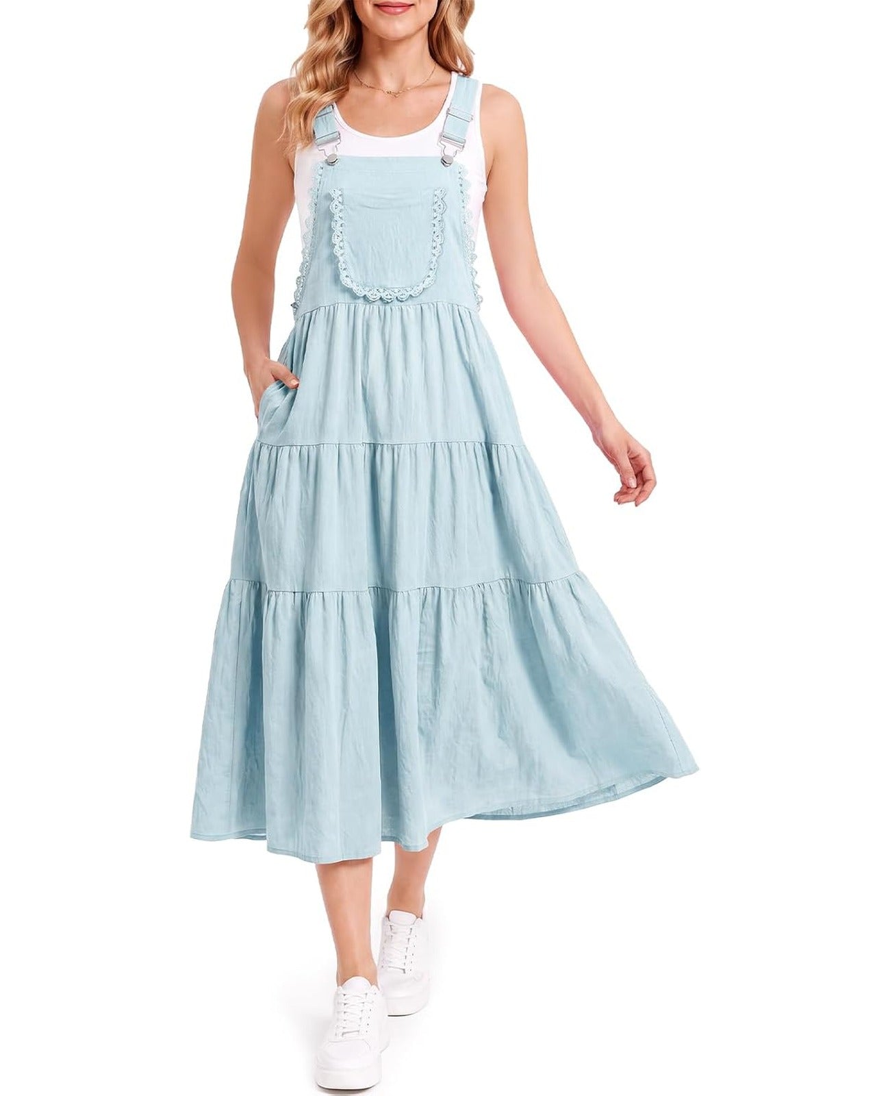 Moon Wood Blue Lace Overall Dress - view 1