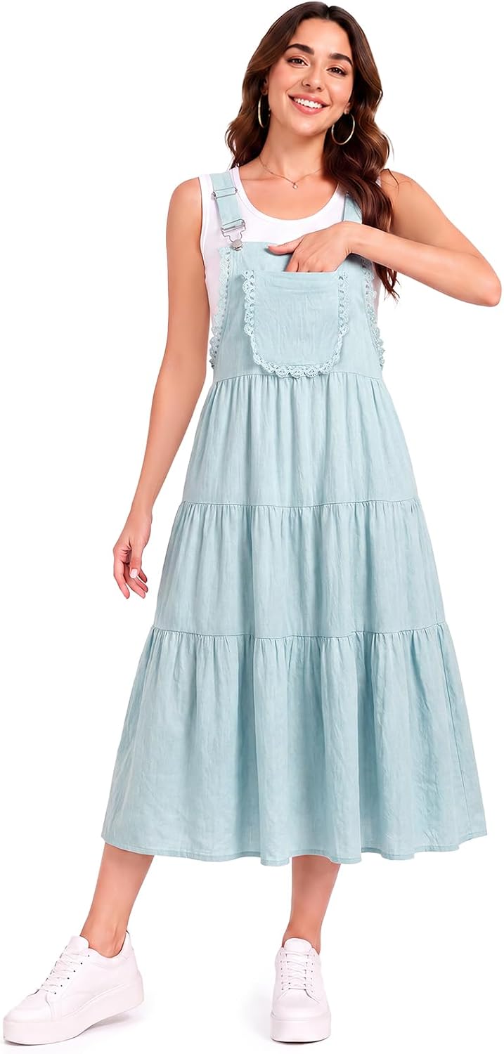 Moon Wood Blue Lace Overall Dress - view 2