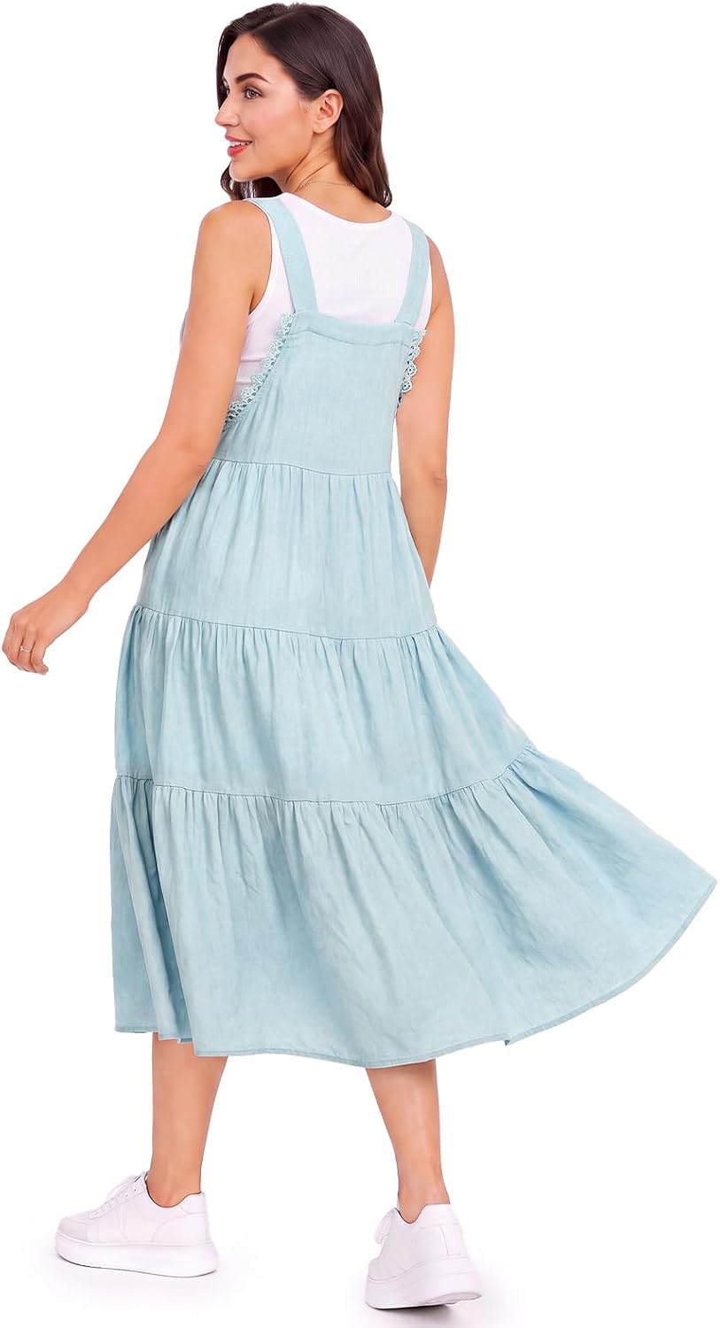 Moon Wood Blue Lace Overall Dress - view 3