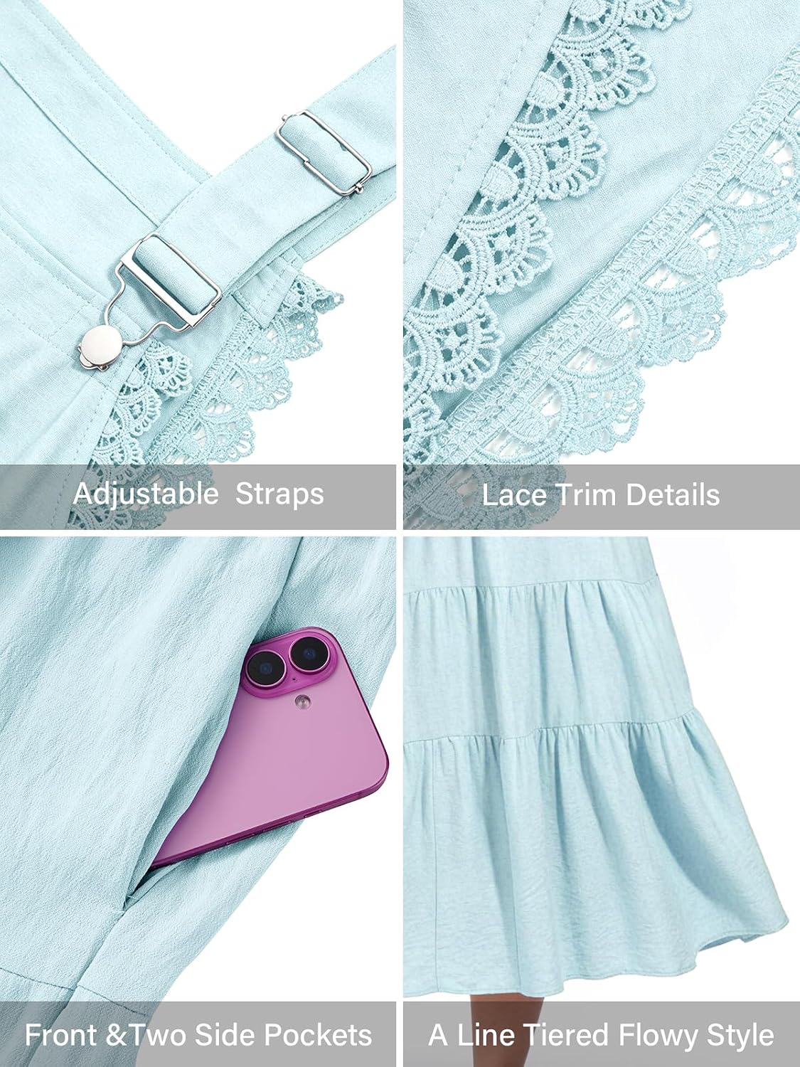 Moon Wood Blue Lace Overall Dress - view 4