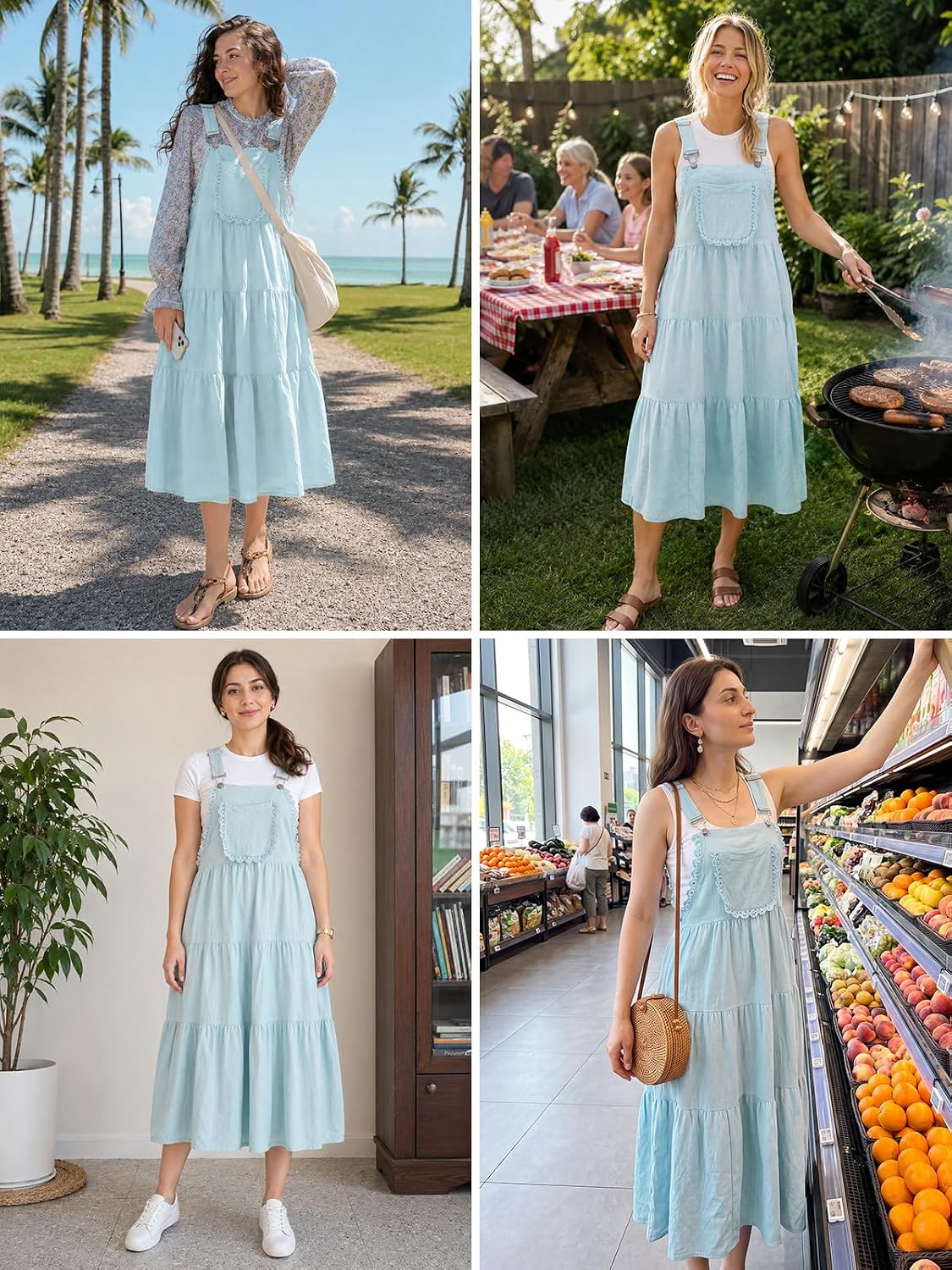 Moon Wood Blue Lace Overall Dress - view 5