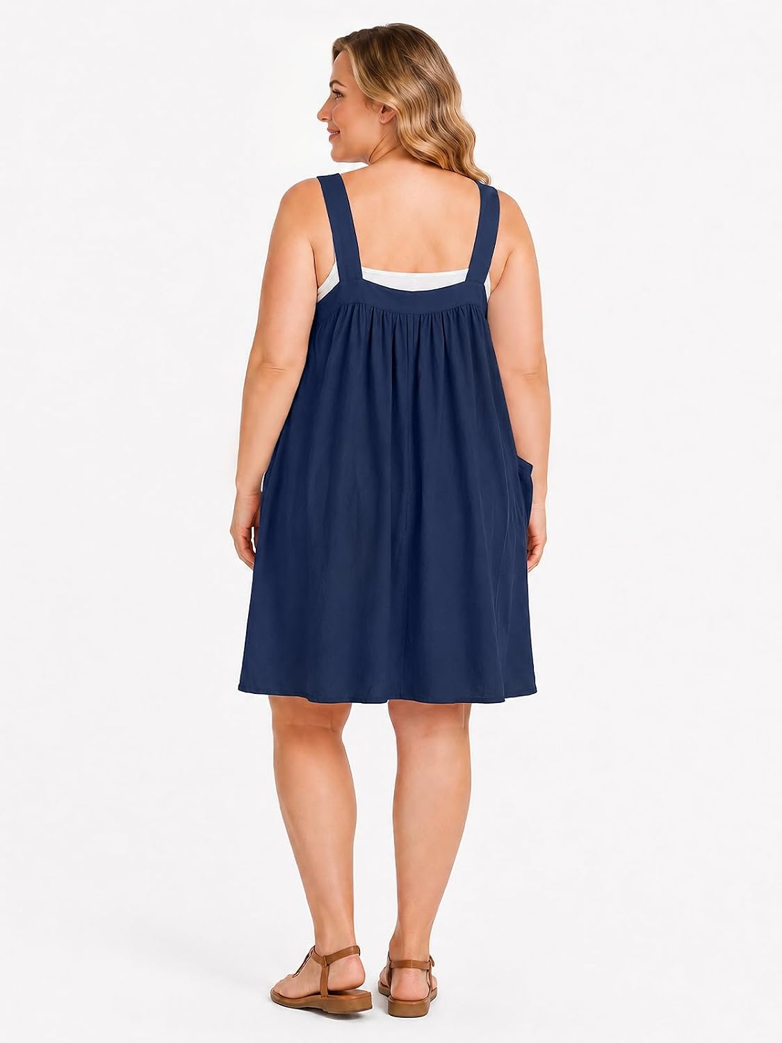 Moon Wood Plus Size Navy Overall Dress - view 3
