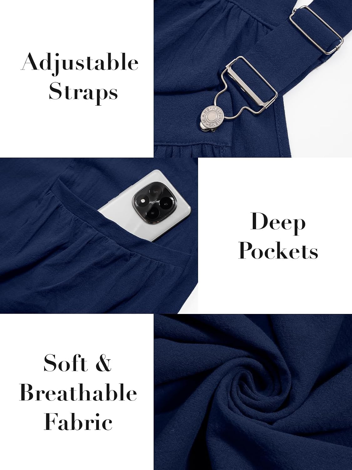 Moon Wood Plus Size Navy Overall Dress - view 4