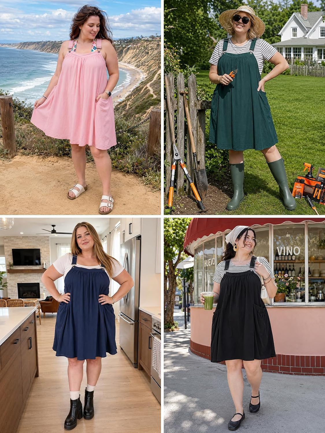 Moon Wood Plus Size Pink Overall Dress - view 6