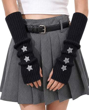 Moon Wood Plus Size Black grey Star Kawaii Harajuku Arm Warmers - view 1