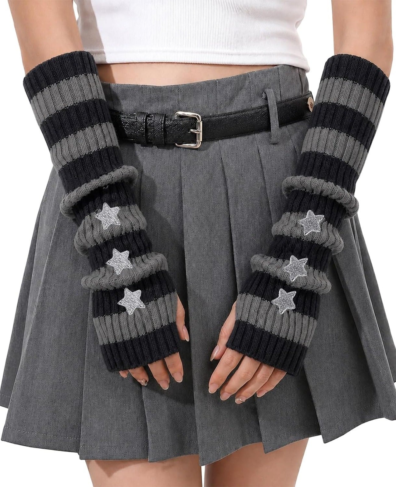 Moon Wood Plus Size Grey grey Star Kawaii Harajuku Arm Warmers - view 1
